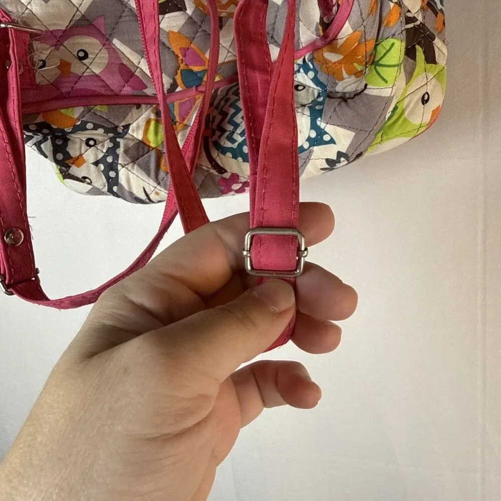N. Gil Owl Mini Backpack With Pink Monogram The Letter M Preowned